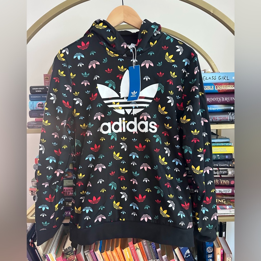 BNWT adidas Originals Trefoil Multicolor Logo Hoodie 🌈🖤